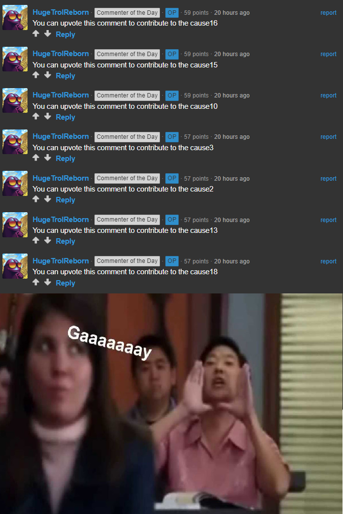 When you witness an upvote spree just to see a PP on Hugelol