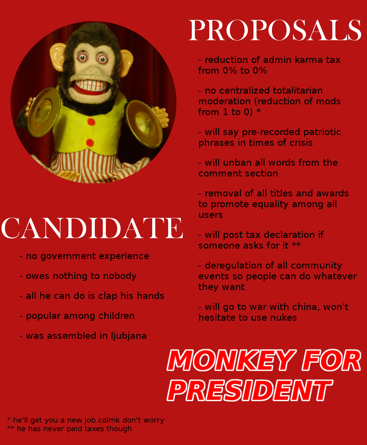 monkey cannot speak so i am his brehpresentative #HLBrehlectionDay #LibrehtarianCandidate