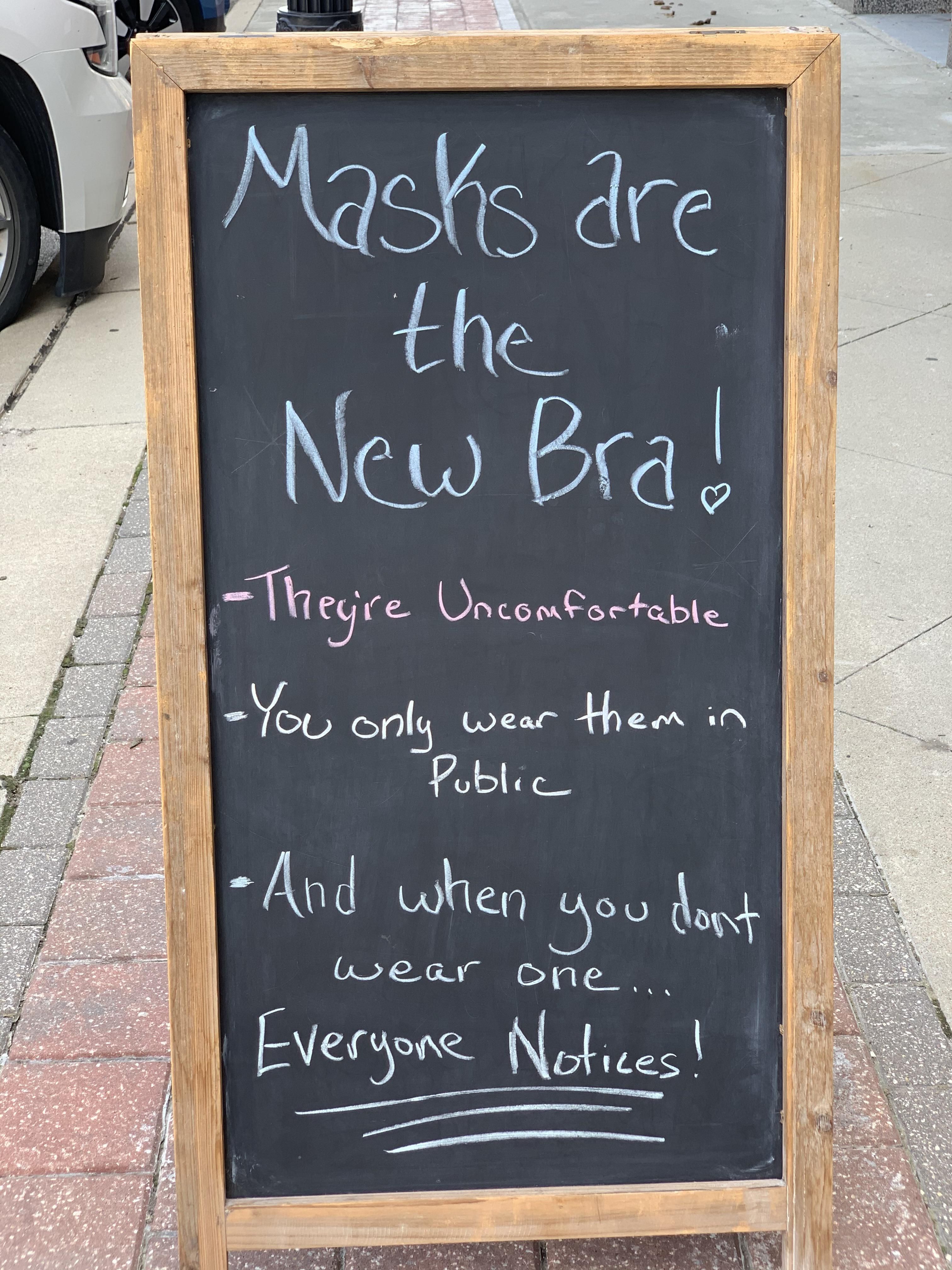 Sign in front of a local business