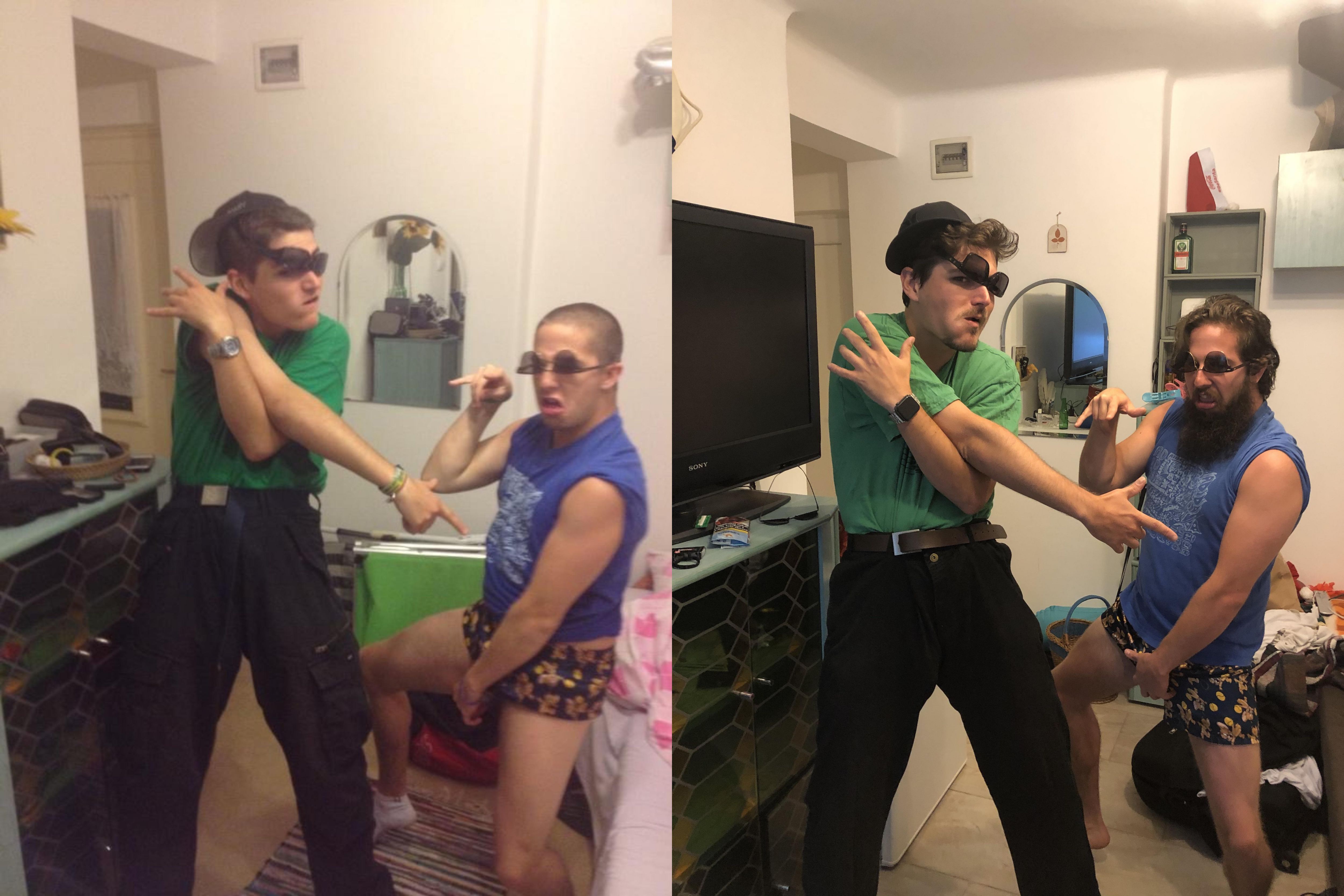 So we recreated our favourite picture from 8 years and some kgs ago.