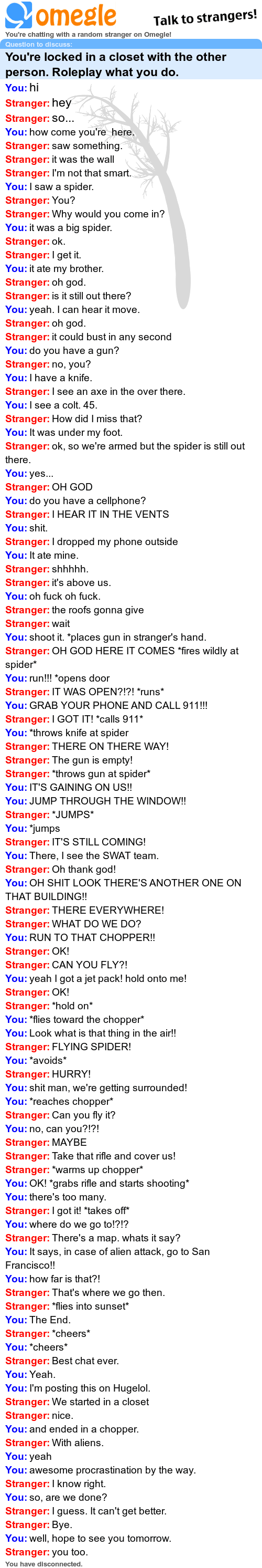 Great Omegle chat I had. also my first post.
