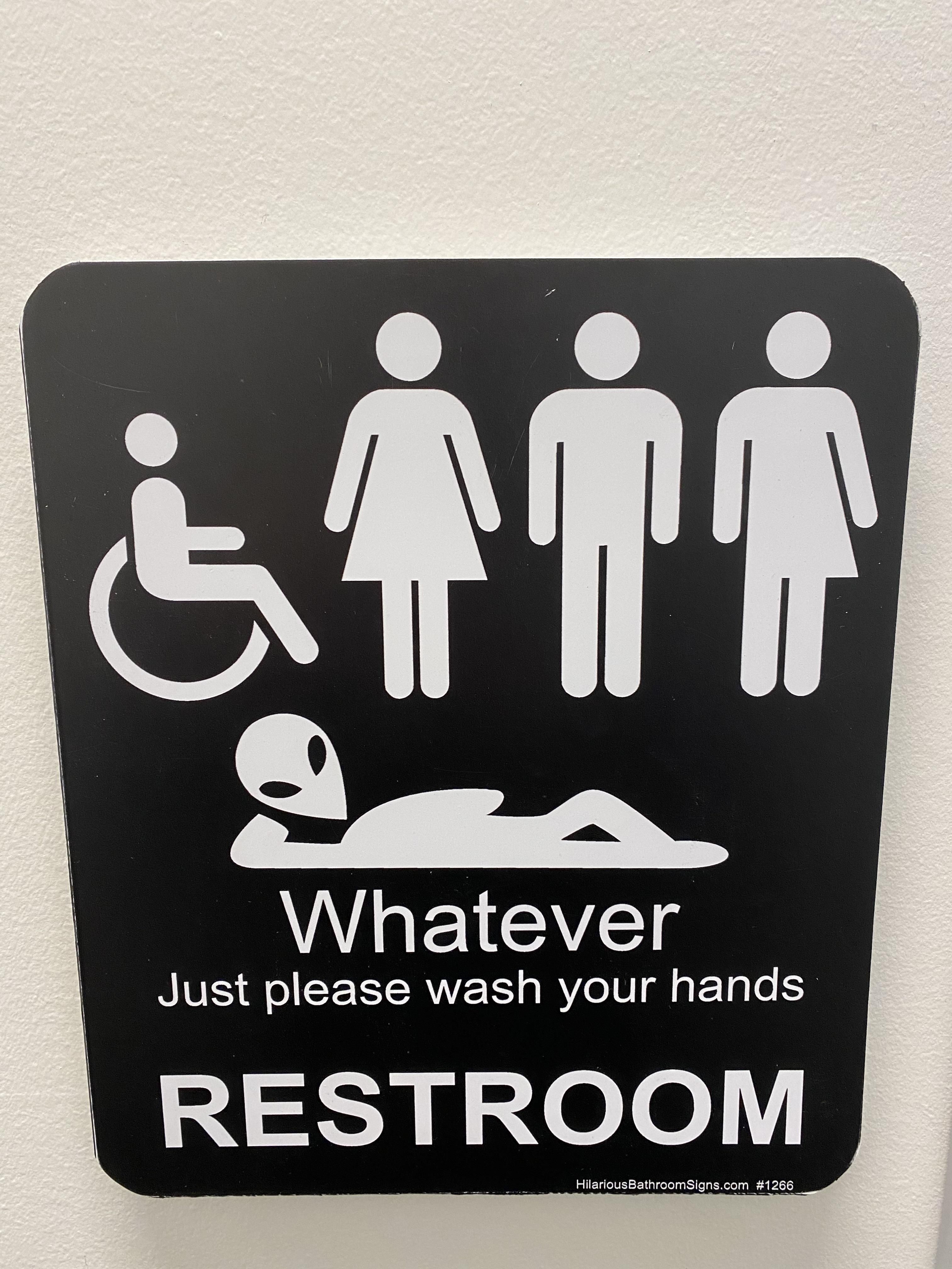 The new bathroom signs at work.