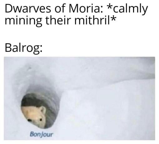 Apparently Balrogs are French, which honestly makes sense