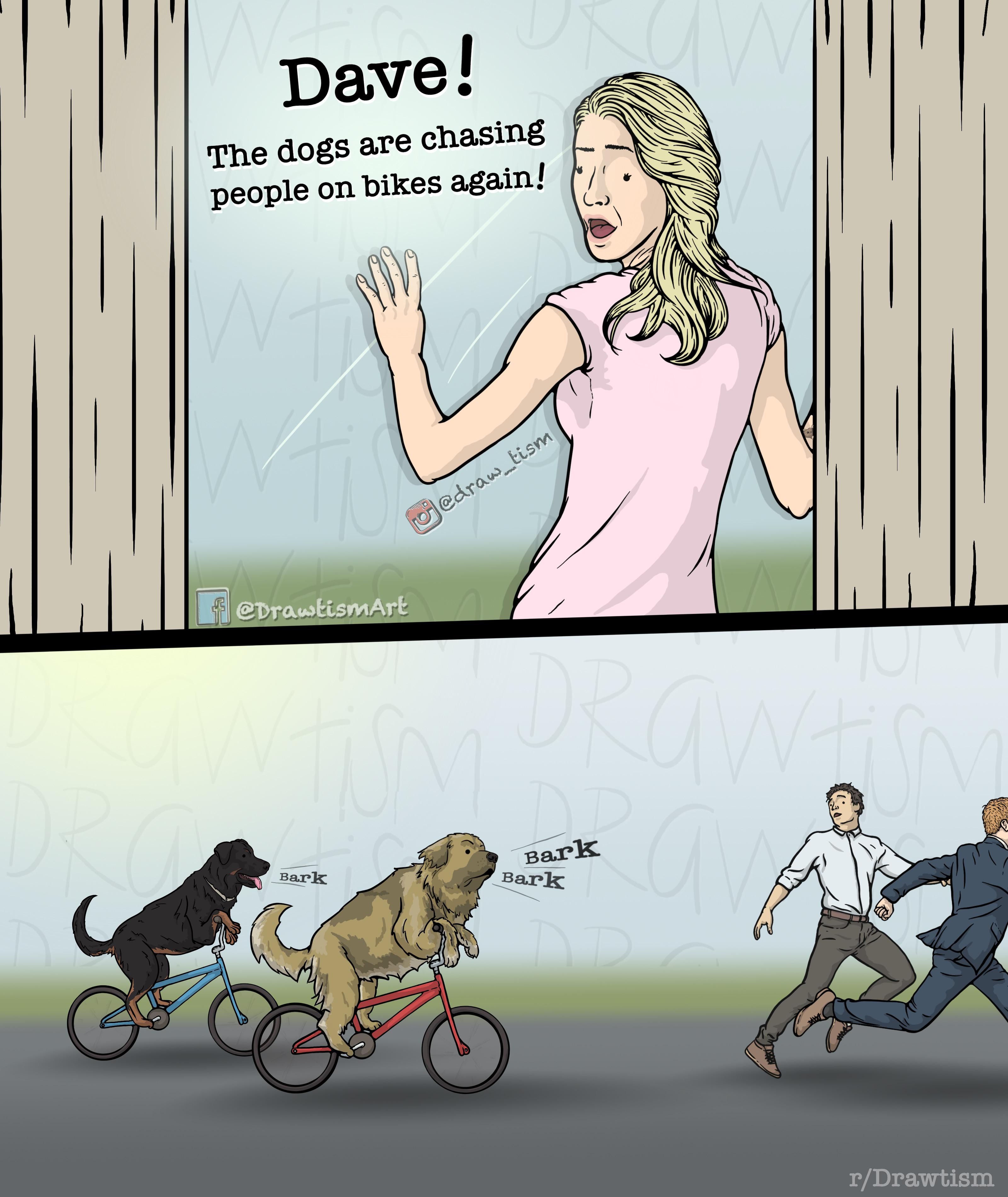 Chased by dogs