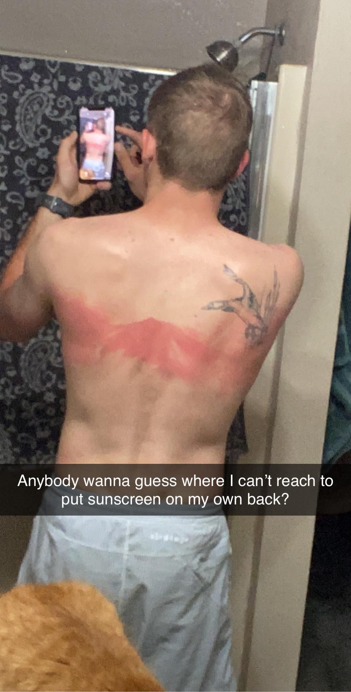 Put sunscreen on my own back. May have missed a spot.
