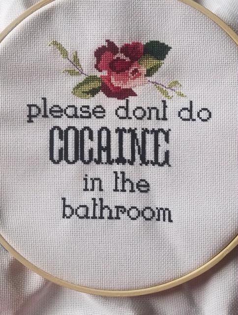 Practicing cross stitch with this wholesome, timeless saying...