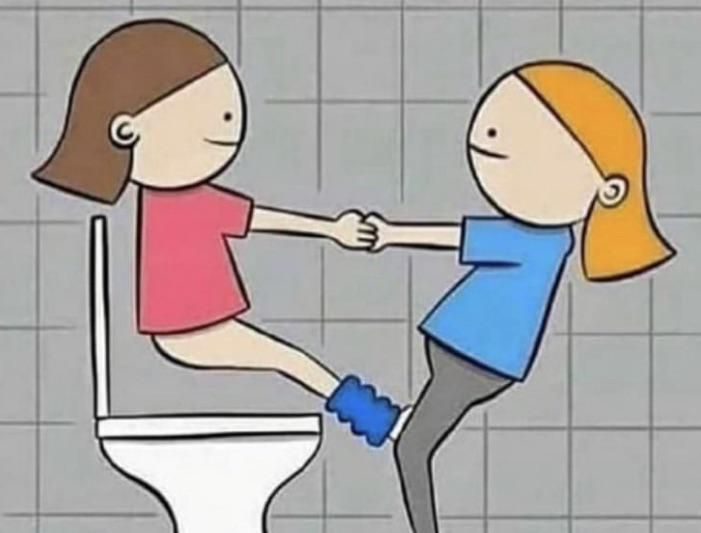 Oh! Now I understand why women go to the loo in pairs.