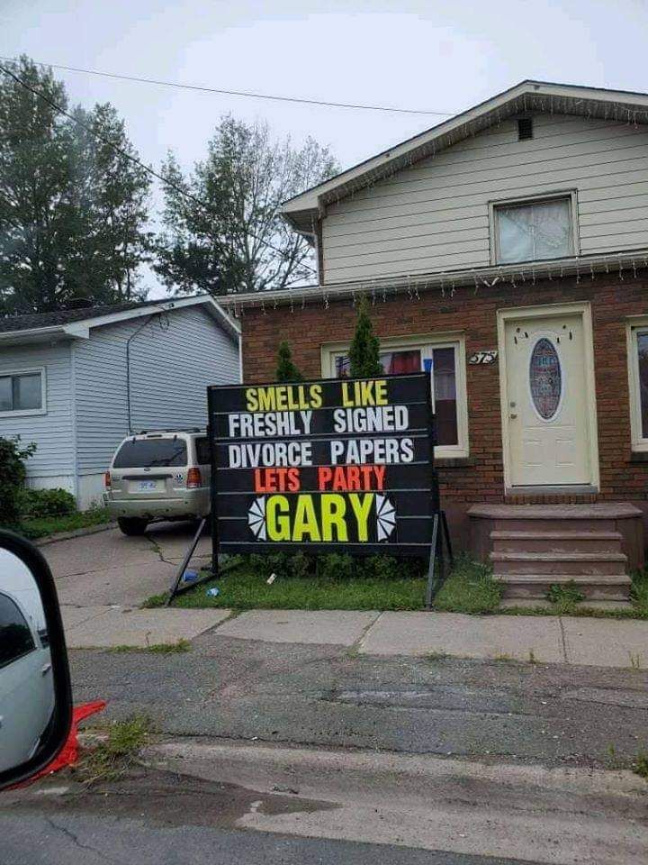 New sign went up in the neighbourhood. Wonder what her sign says?