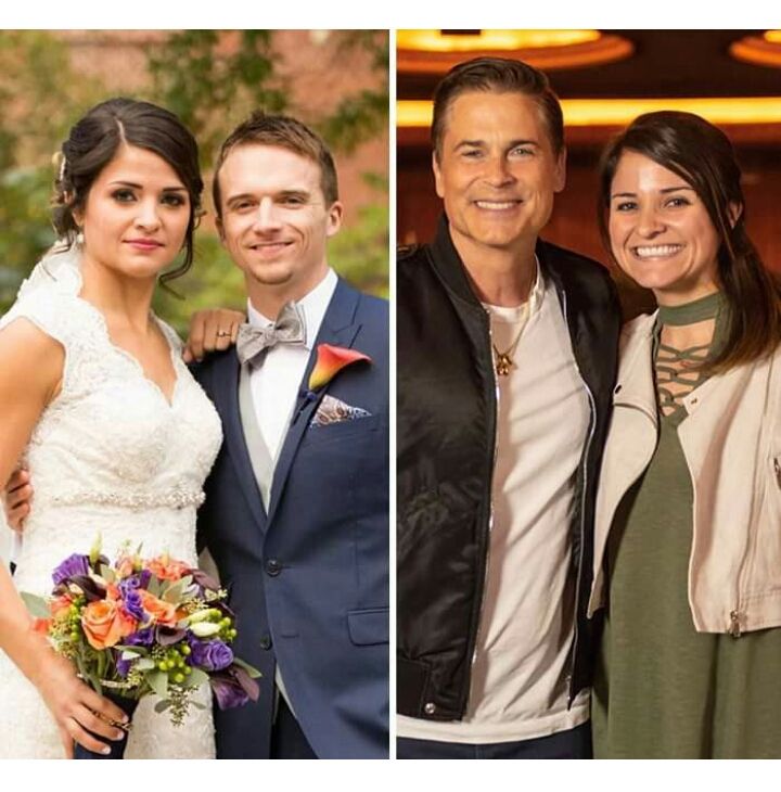 This bride's face in her wedding day VS when she met Rob!