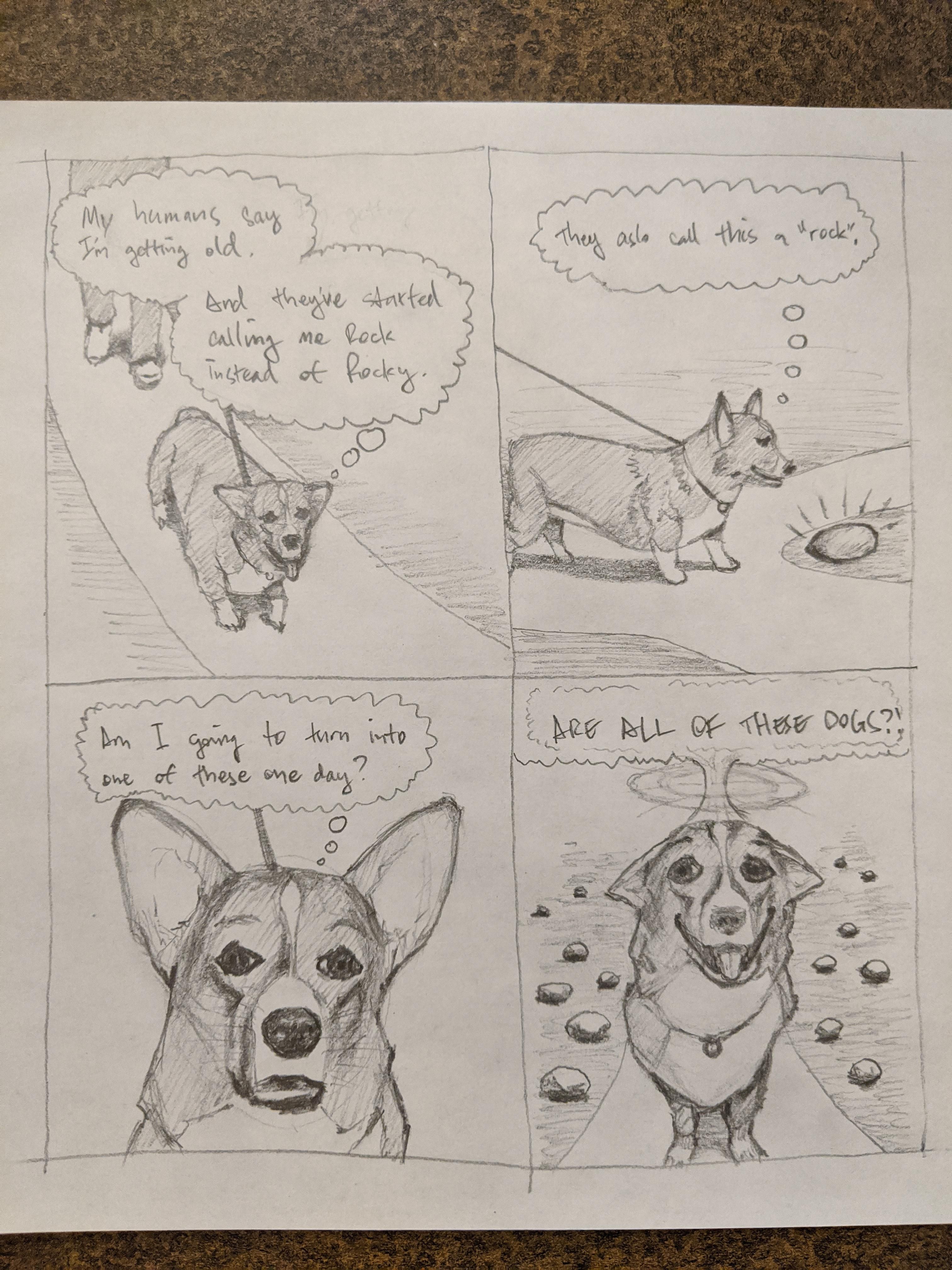 My dog is getting older, so I drew this comic to explain the afterlife.