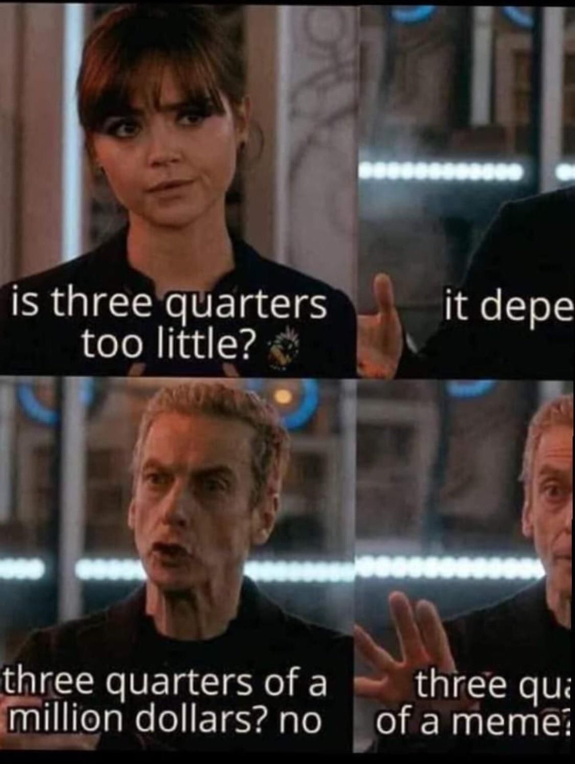 Three quarters of a pizza? Yes