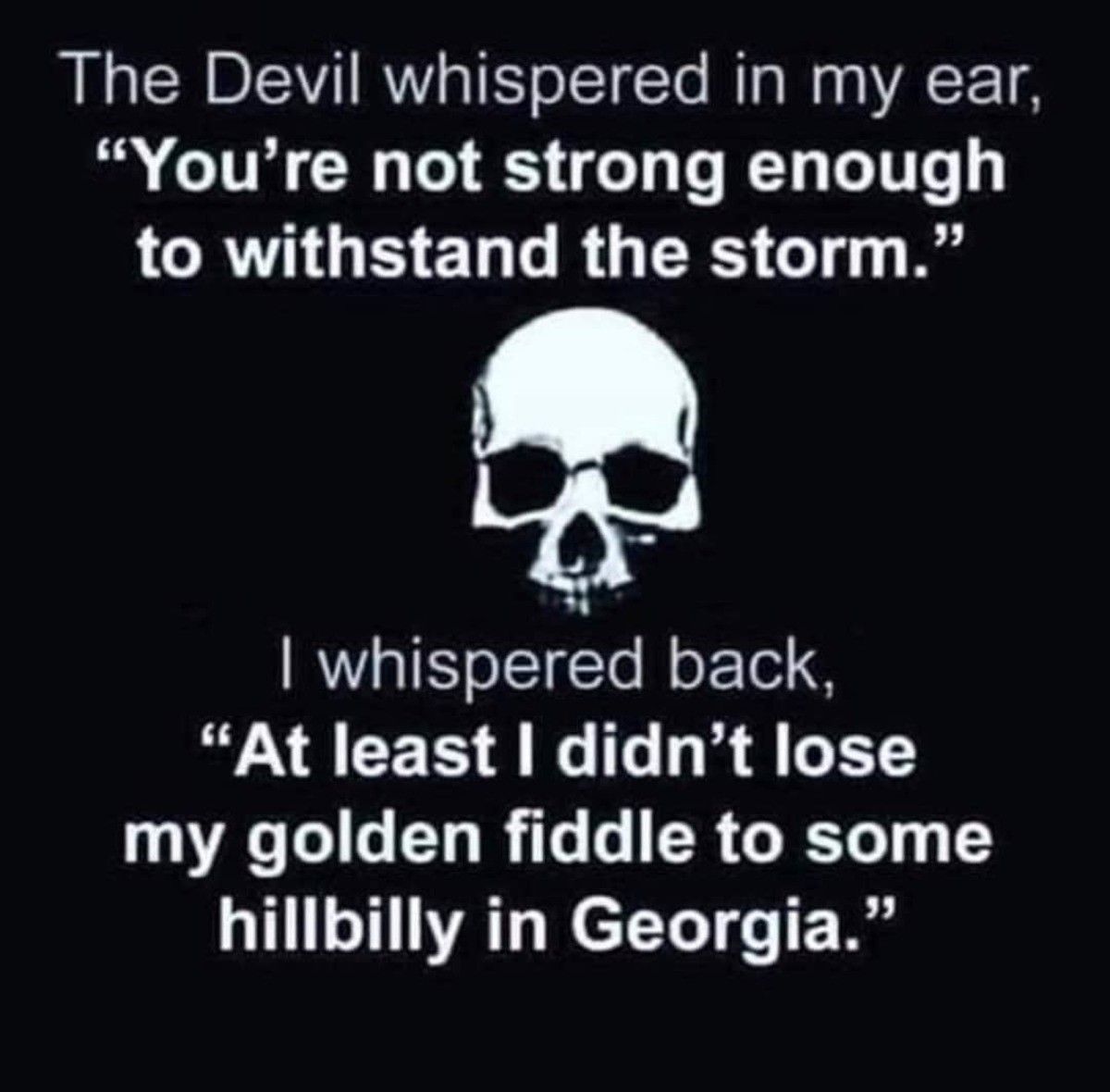 The Devil then bowed his head for some reason