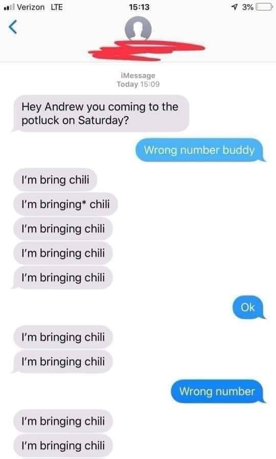 I'm bringing chili