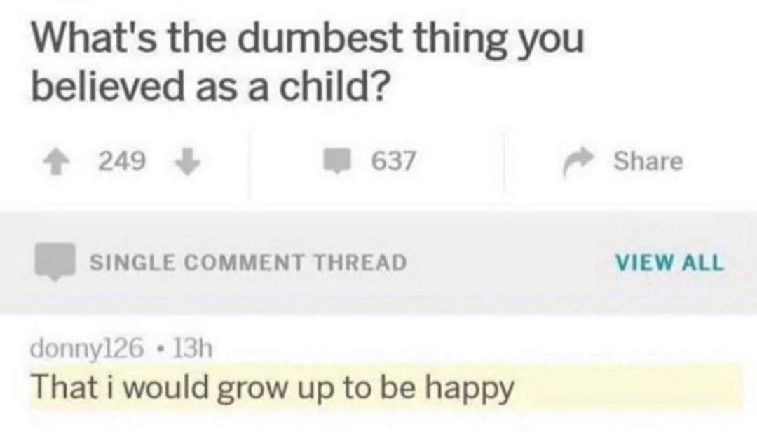 I never thought that