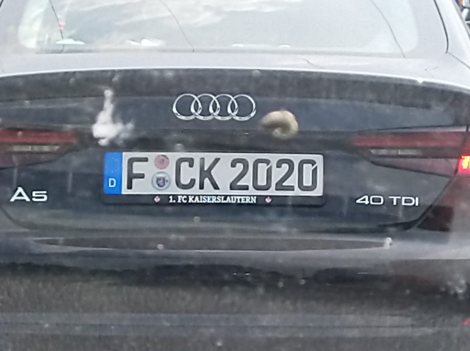 Car sign in Germany
