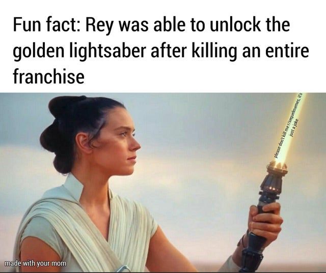 "I'm Rey" "Rey who?" "Super Sonic Reycing"