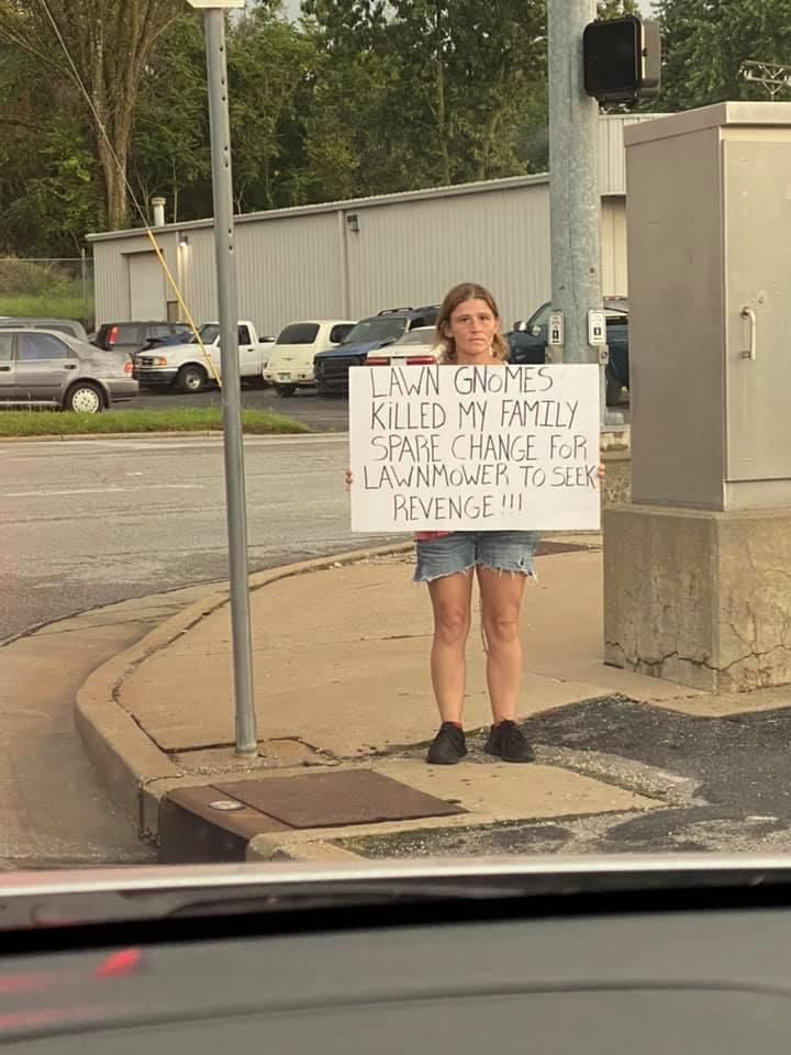 These panhandlers are getting creative.