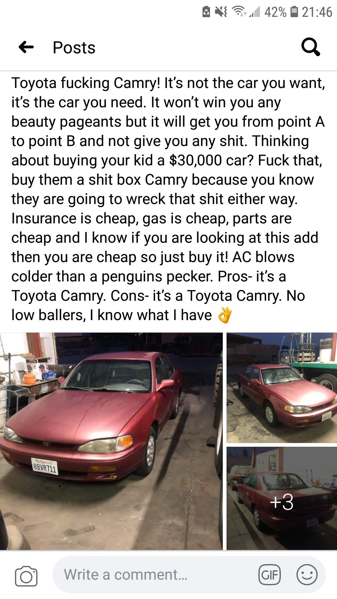 Posted on Fresno buy/trade on FB. Guy knows how to market