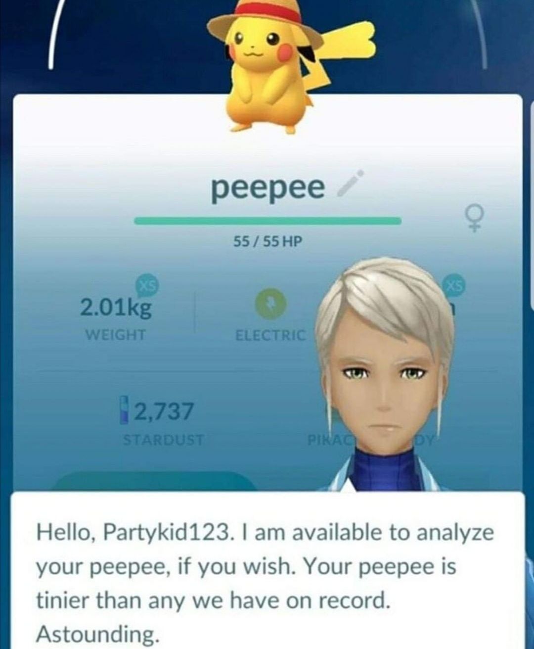 Haha little peepee joke