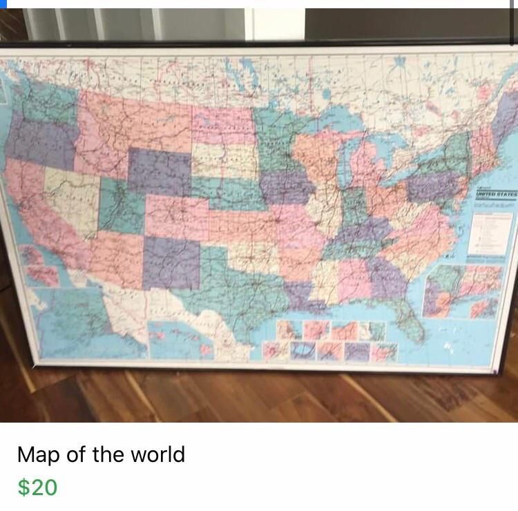 My brother just sent me this “map of the world” that is being sold for $20 in Chattanooga, Tennessee...