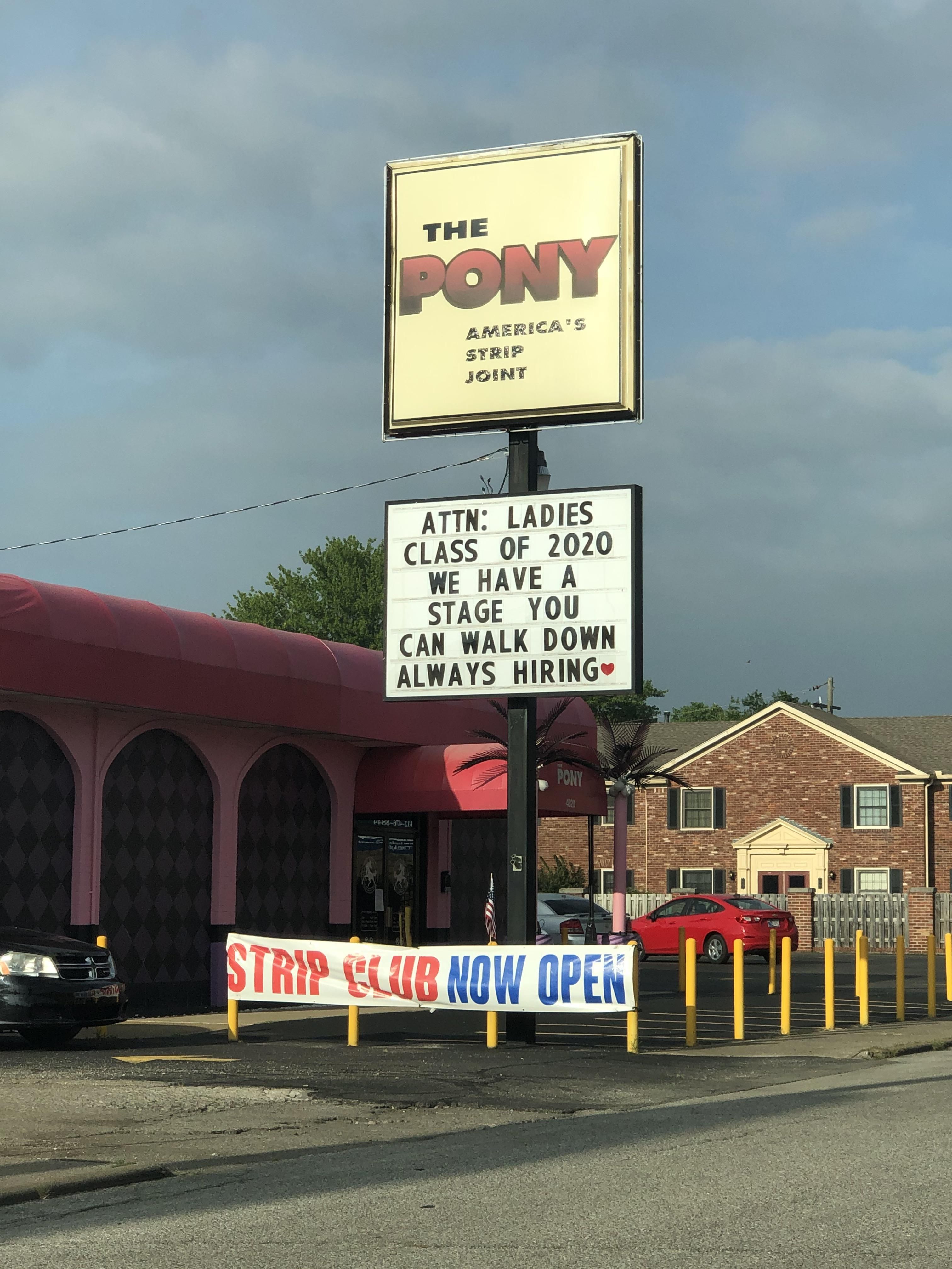 My local strip club stepping up for this year’s graduating class.