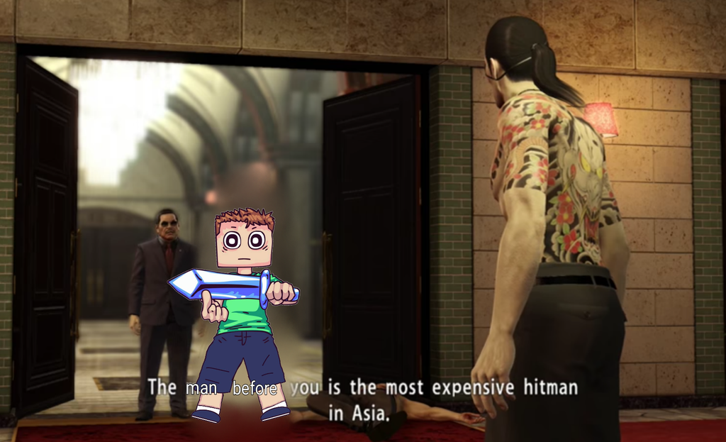 It's cause of his diamond sword sword