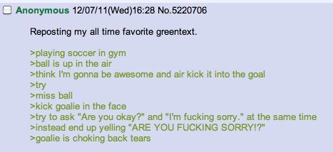 Posting my like 9th favorite greentext.