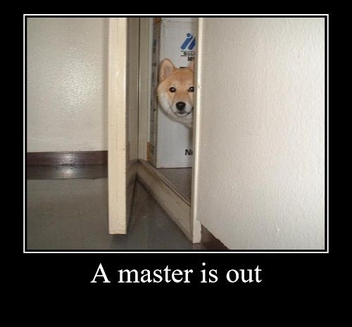 From Today's Meme Archives: "A master is out" (est. 2004). Keep him in people!
