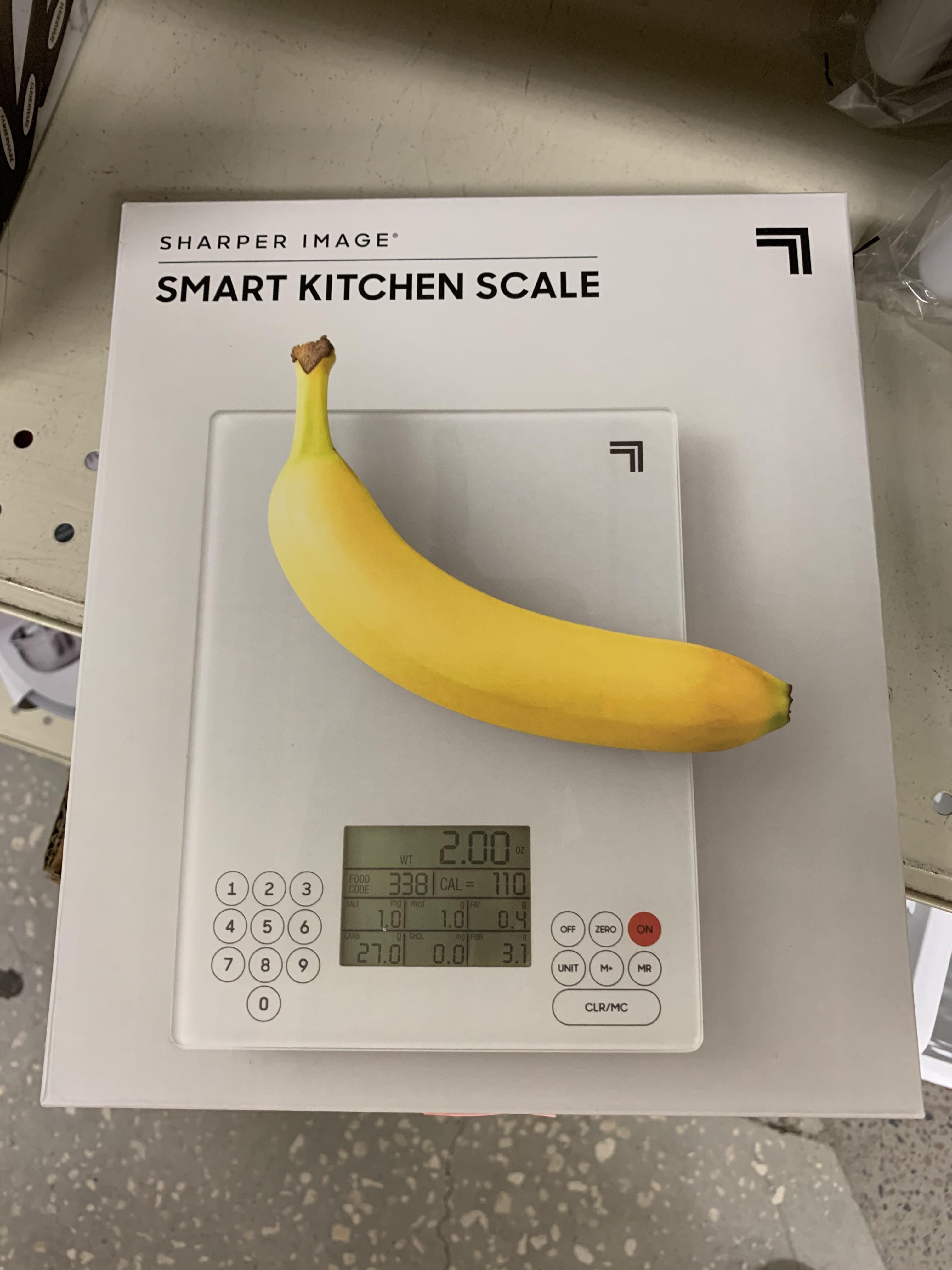The box for this scale has a picture of a banana for scale.