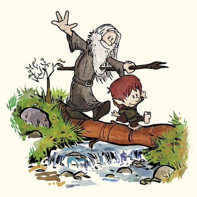 Calvin and Hobbes take on Bilbo and Gandolf
