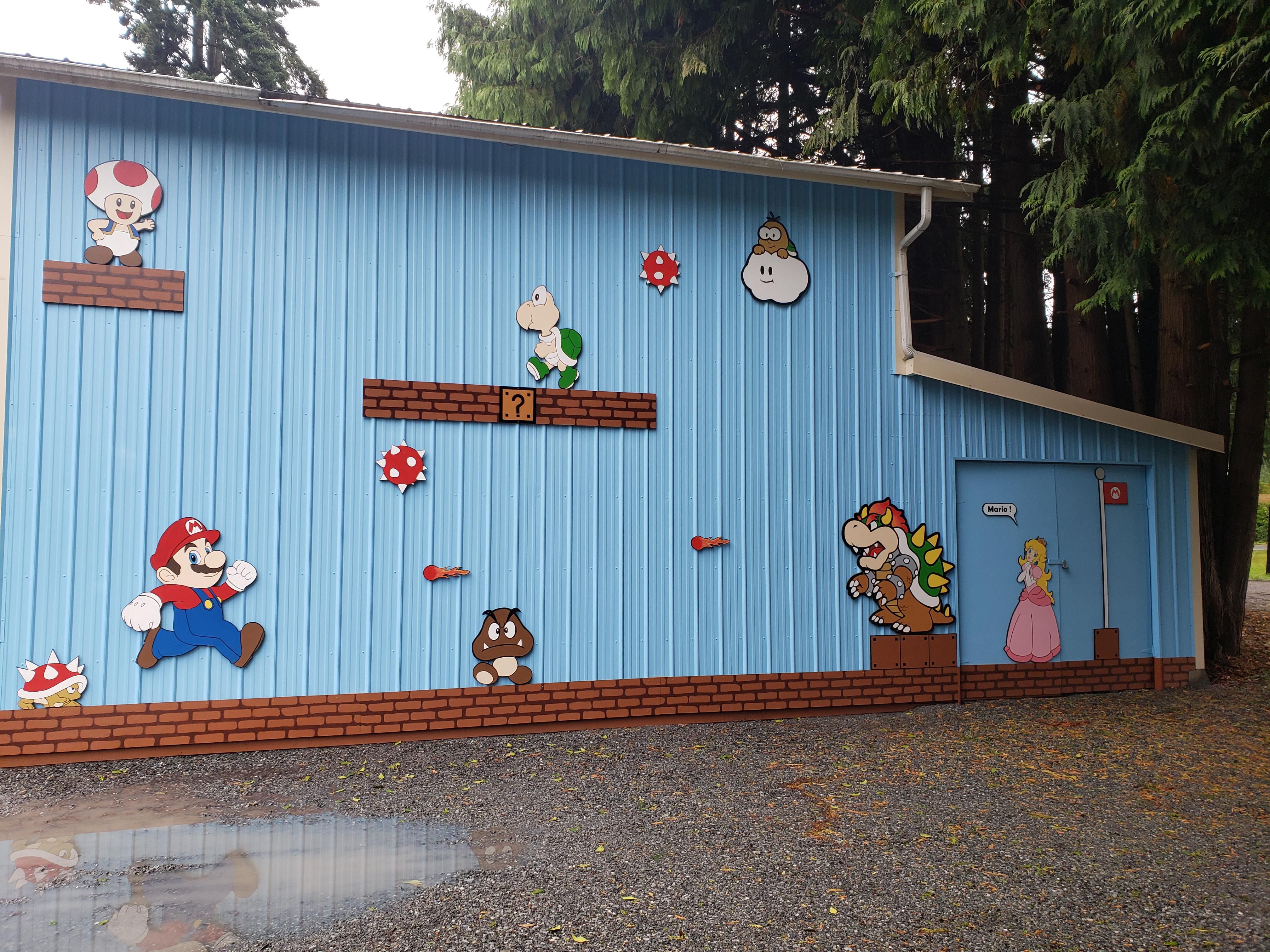 My garage Nintendo wall. Figures hand painted on MDO.