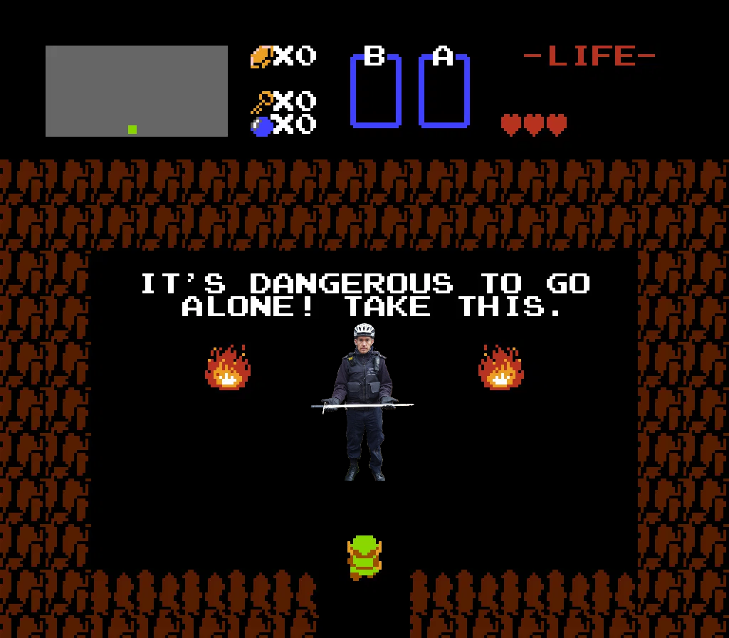 BREAKING NEWS: Bri'ish police aid in the fight to save Hyrule! [OC]