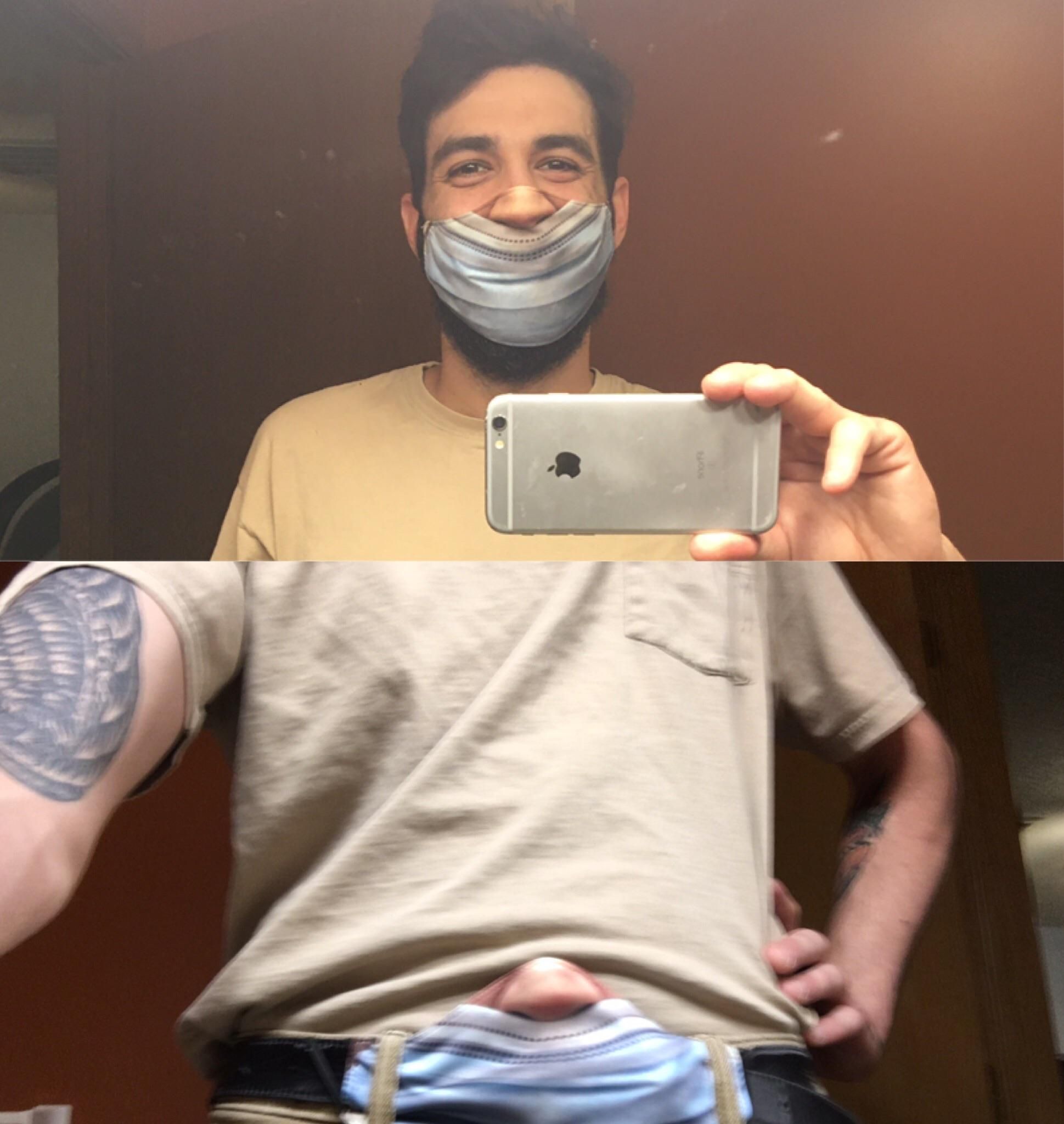 My stupid dicknose mask also doubles as an awkward belt buckle!