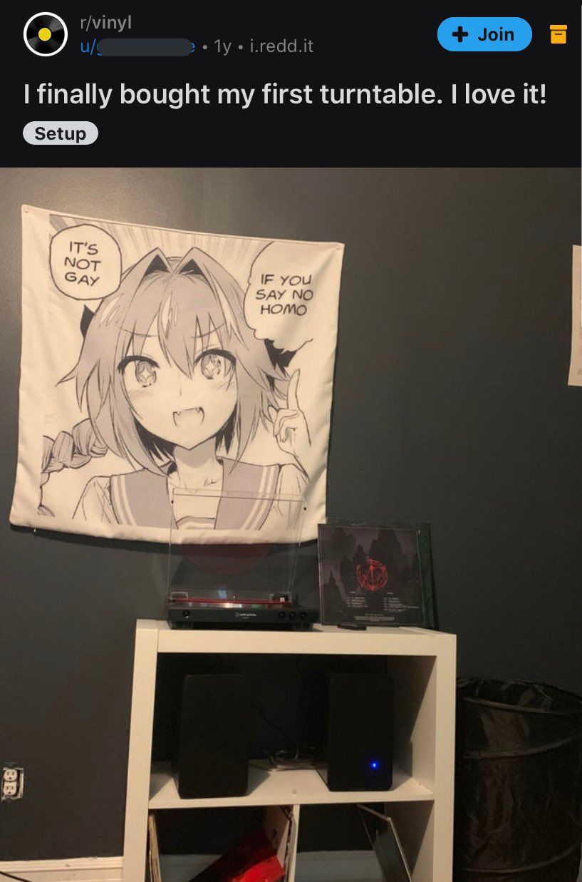imagine saying no homo amytime you play a vinyl