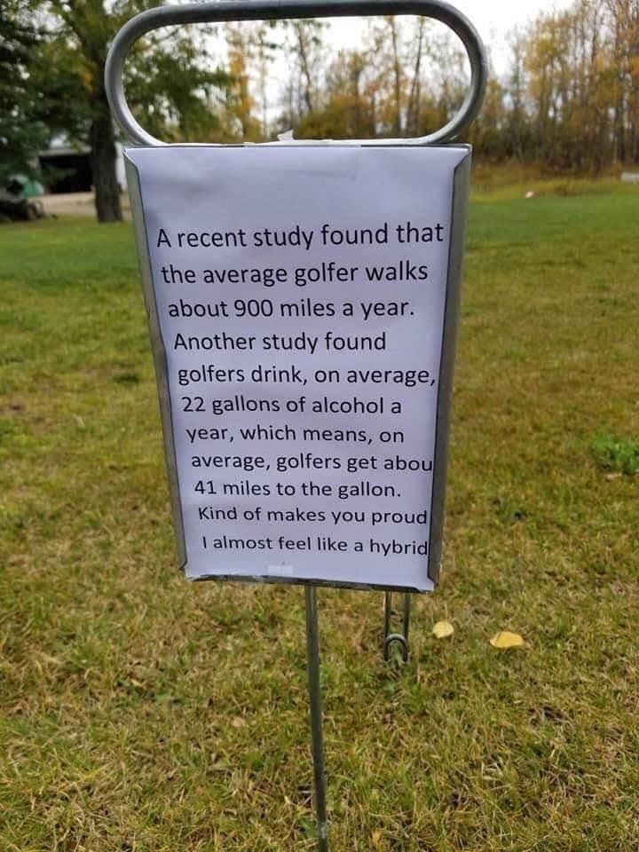 An interesting note found on a golf course.