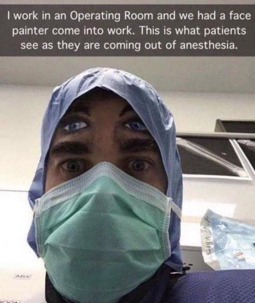 This face paint on this doctor.