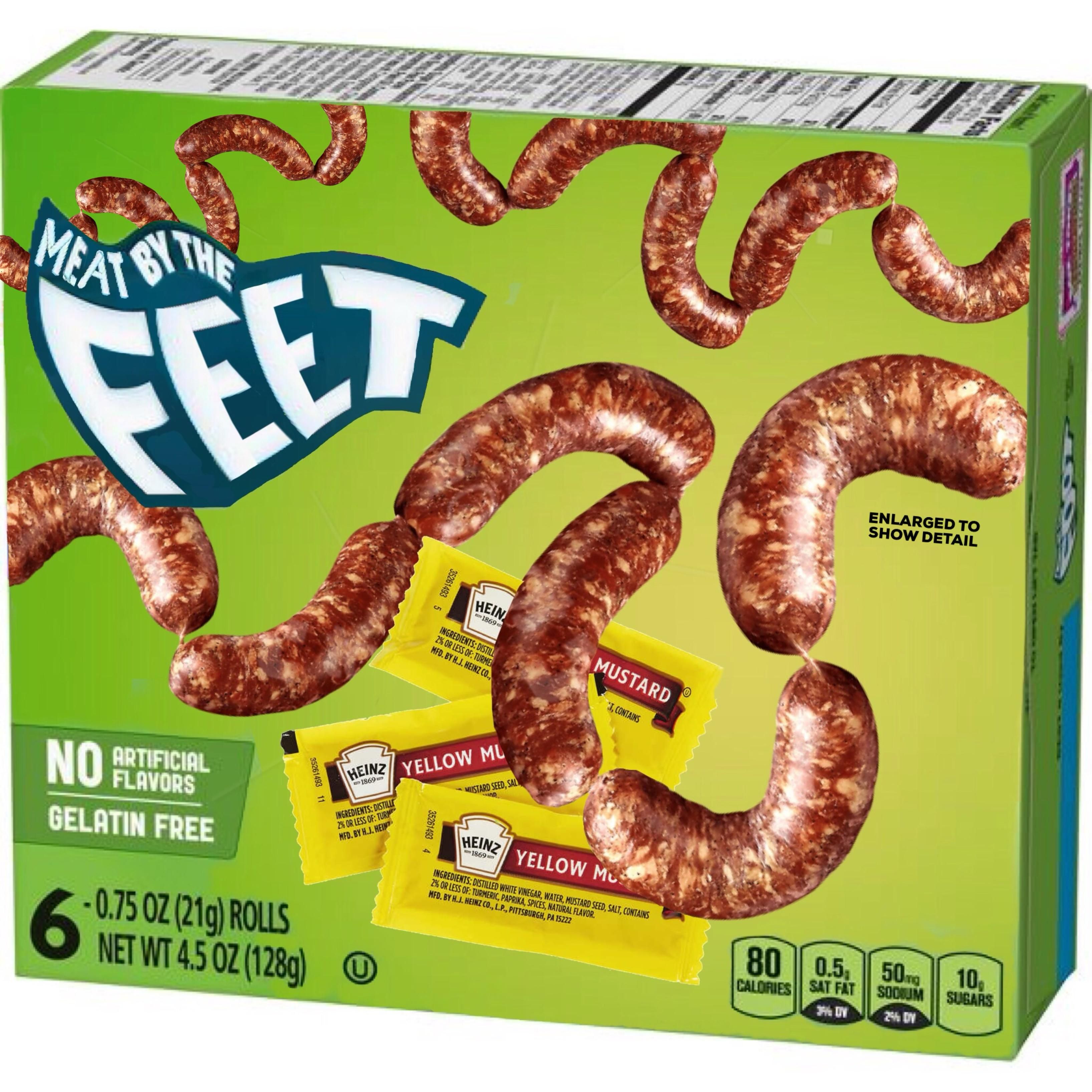 I enjoy creating fake products with photoshop. Here is Meat By The Feet.