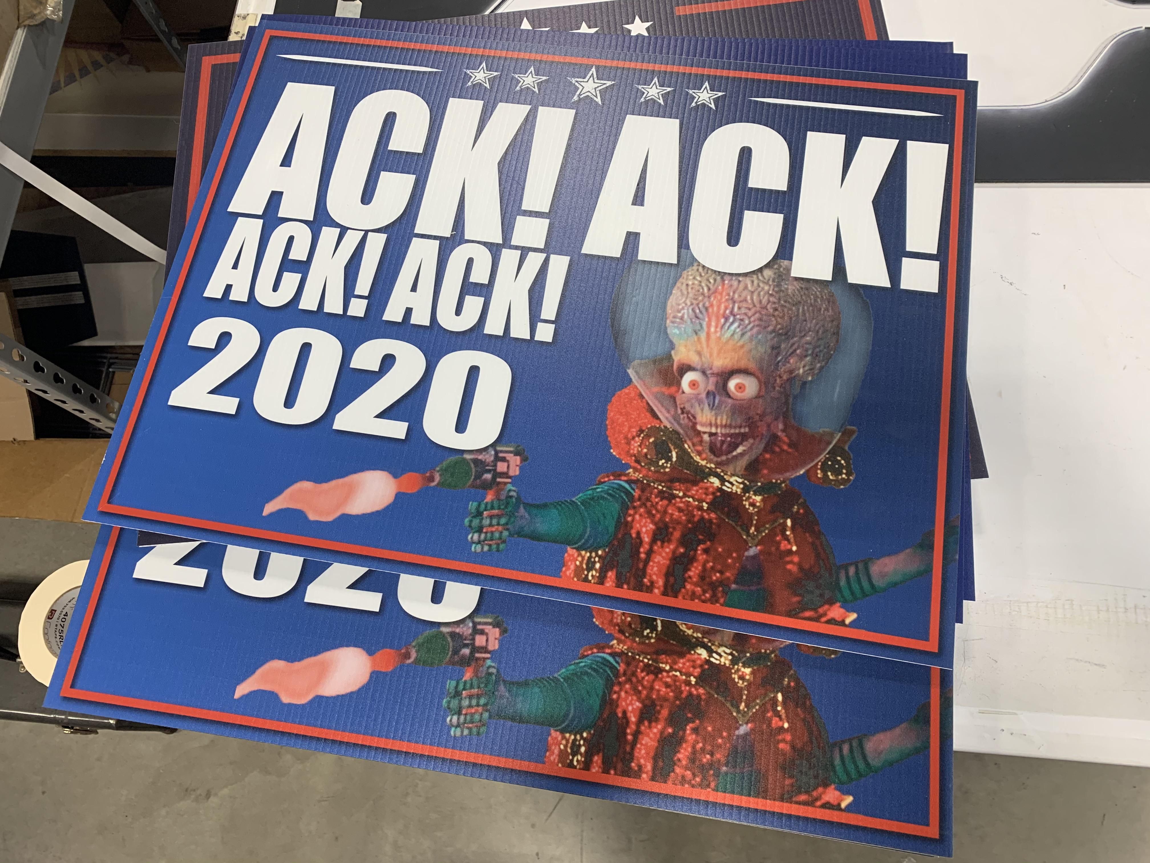 I work in a print shop, made my new yard signs today