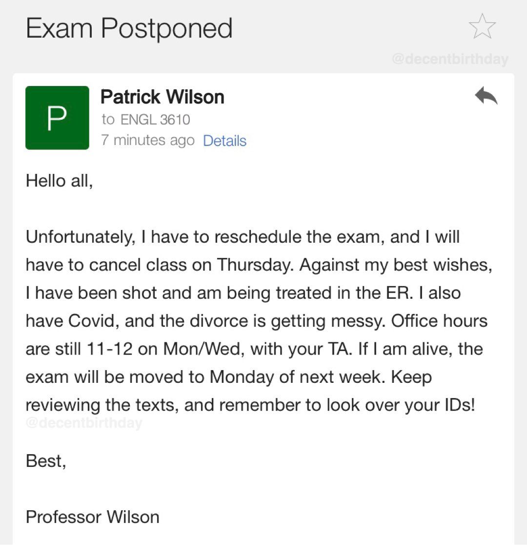 Its been a rough week for Prof Wilson