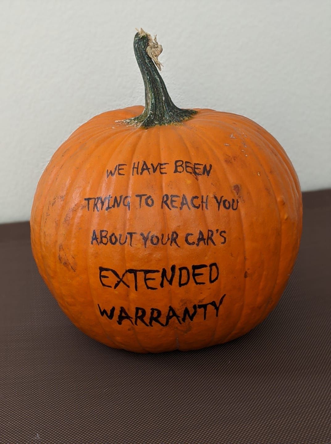 Just finished decorating our annual scary pumpkin