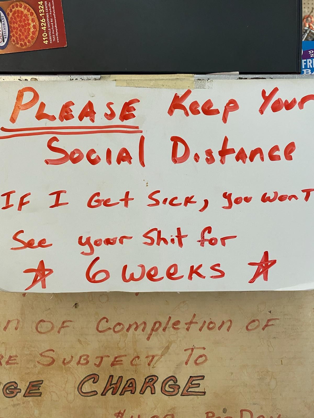 Sign at a local car repair shop.