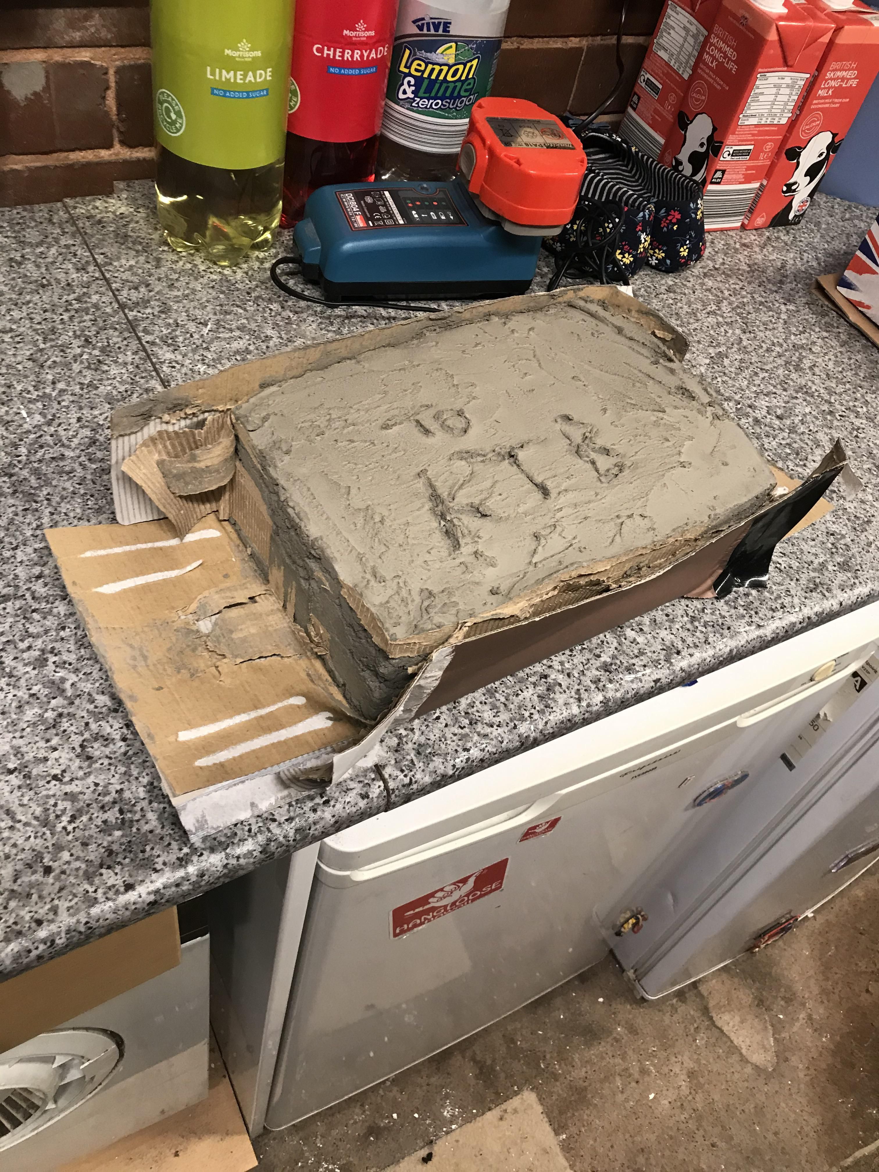 Each year my brother and I compete to give the hardest to open birthday gift. This year I’ve wrapped his gift in concrete
