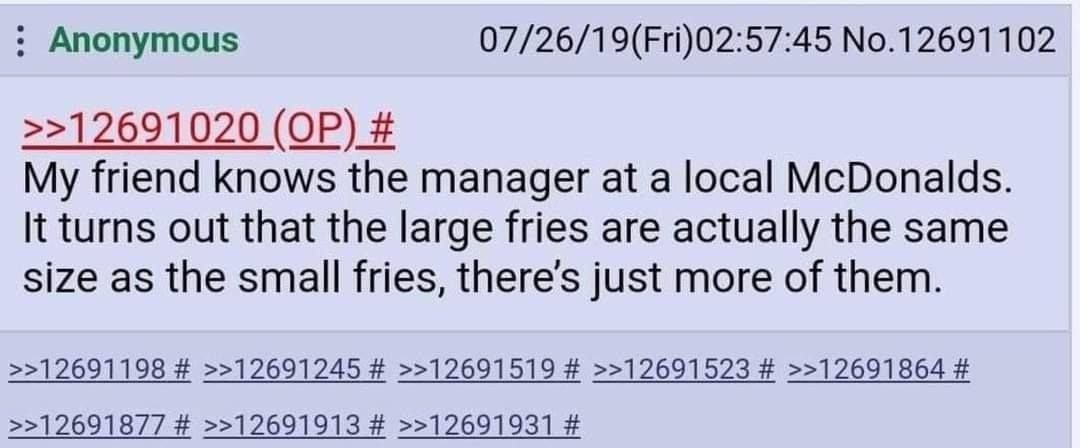 consider this next time you order fries brehs