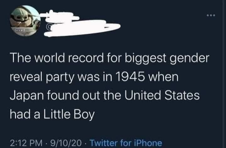 It's a bomb... I mean boy!