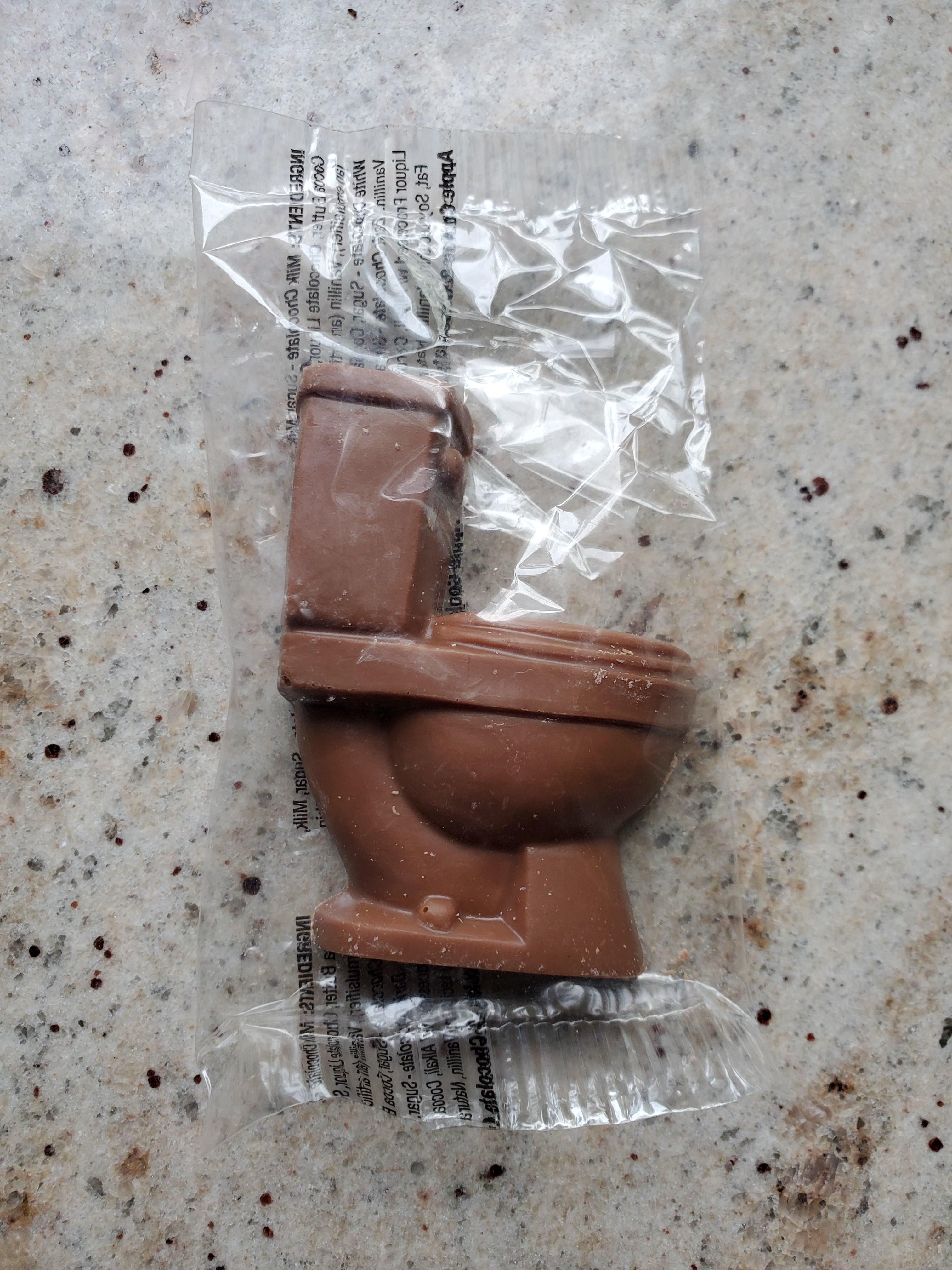 My husband is a plumber and his company sent chocolate toilets..