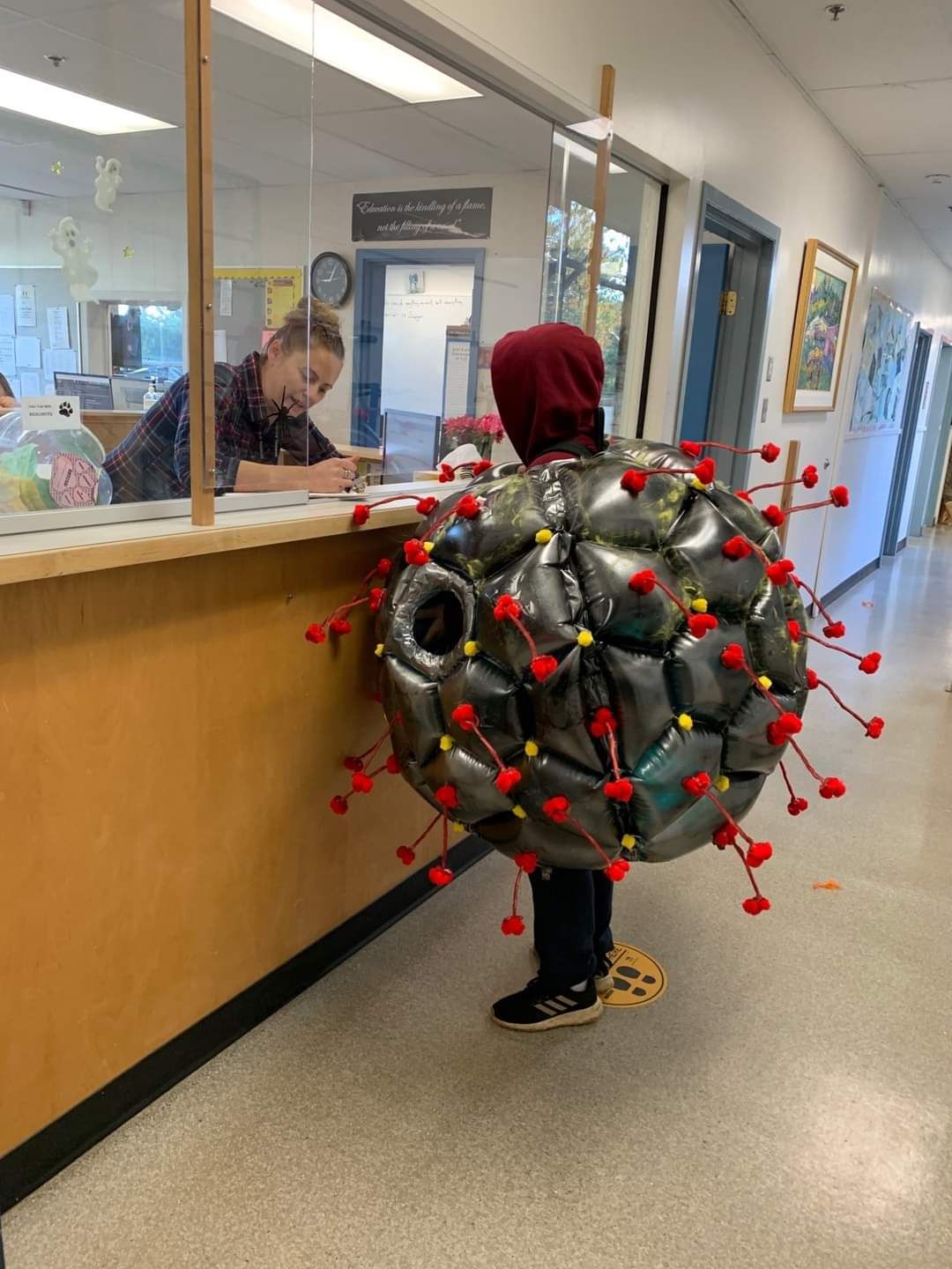 Kid at my son's school dressed up as Covid-19