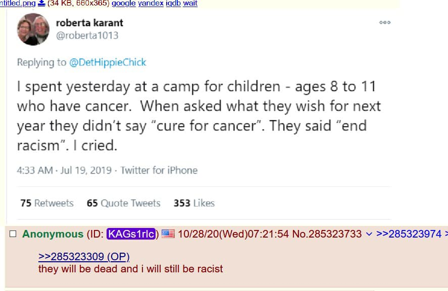 F**k racism, all my homies have cancer