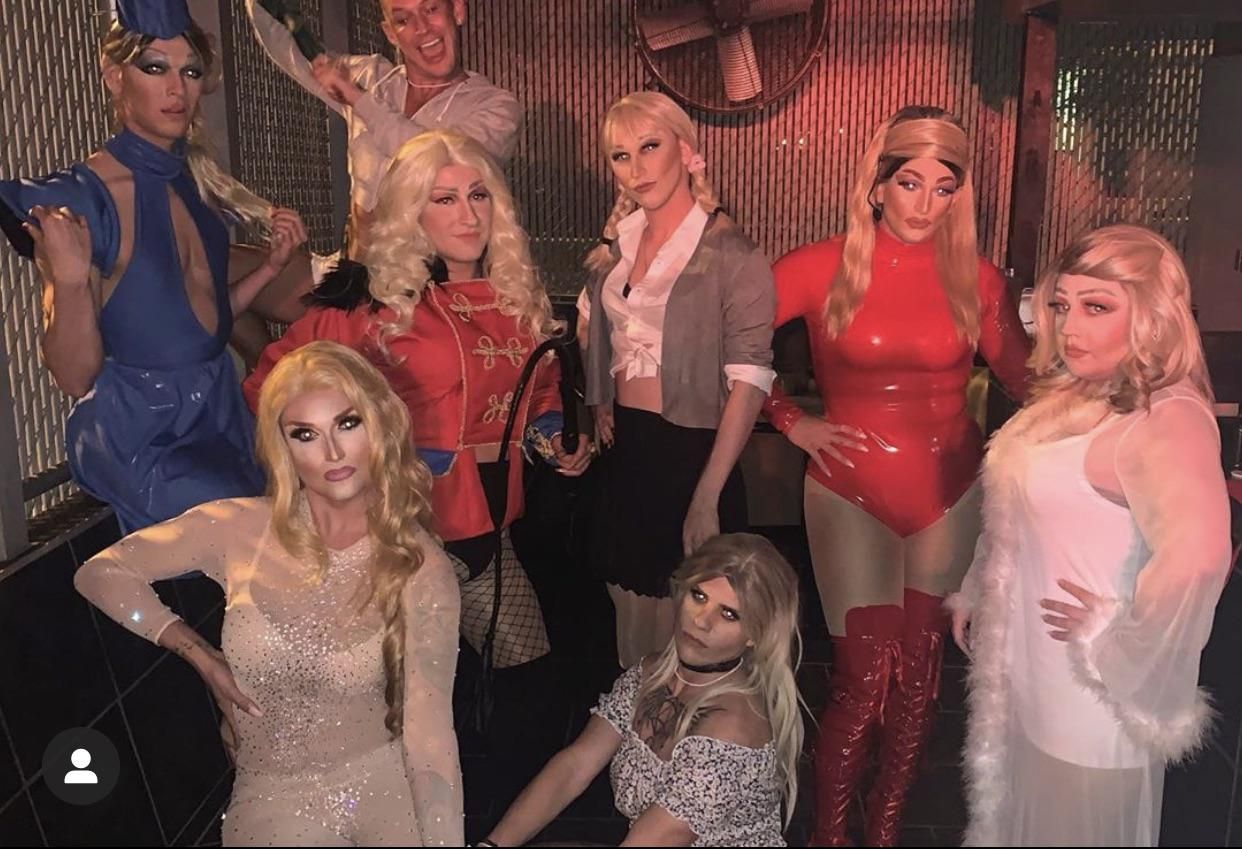 My friends and I did 8 different Britney Spears in drag for Halloween this year. #freebritney