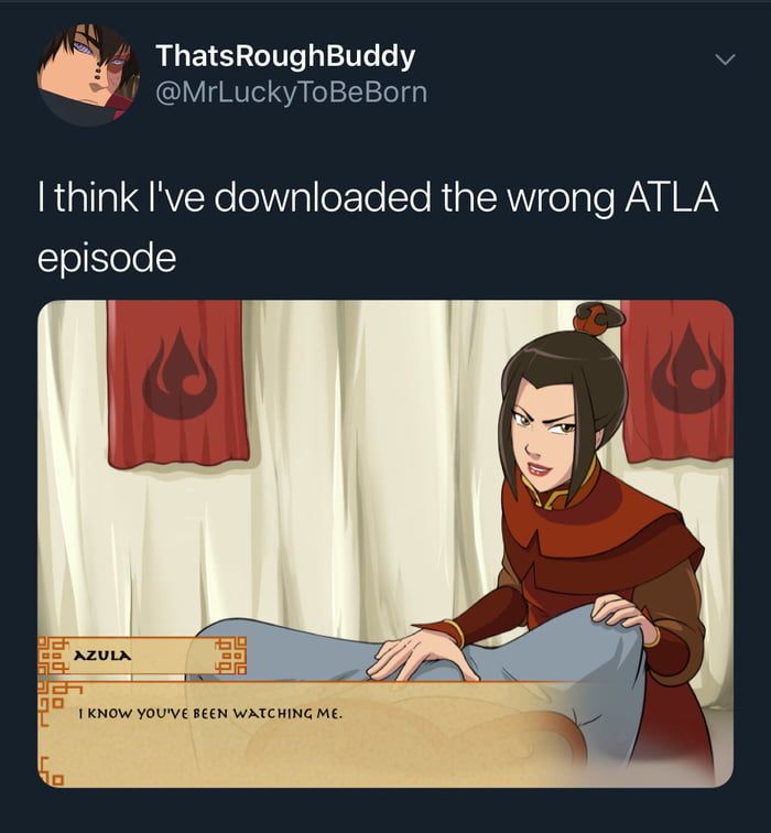 Funny part is that you're playing as Zuko.