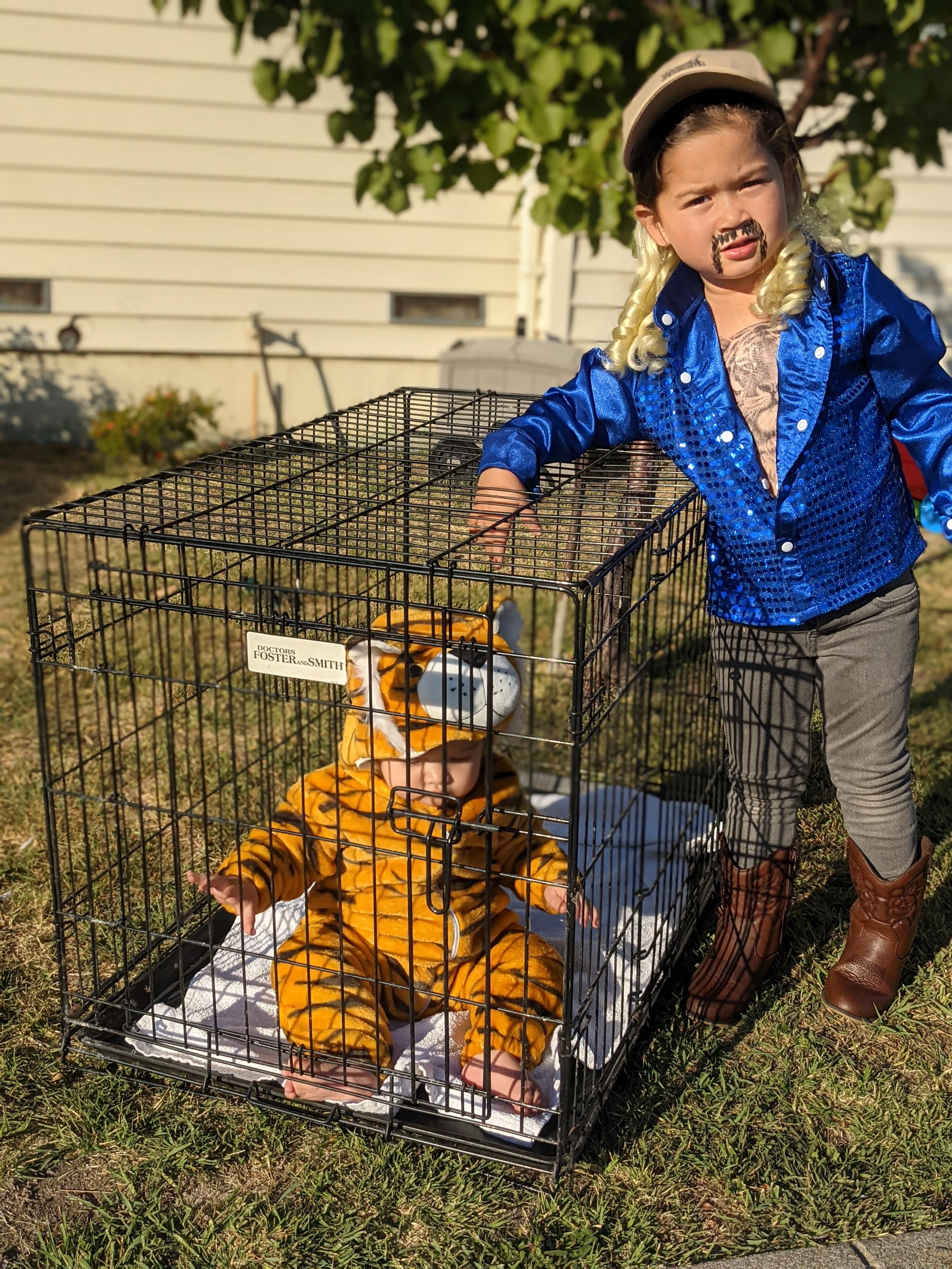 Convinced our 3yo daughter that dressing up as tiger king is cooler than being Elsa